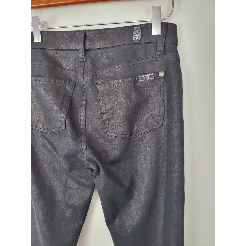 7 For All Mankind Jeans 27 Womens Black Mid Rise Classic Skinny - Picture 7 of 9